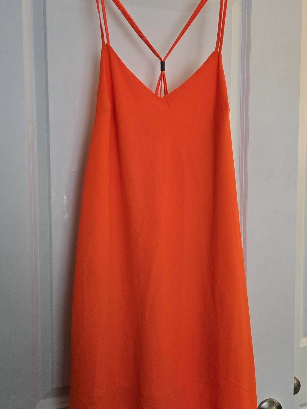 Bright Orange Spaghetti-Strap Slip Dress